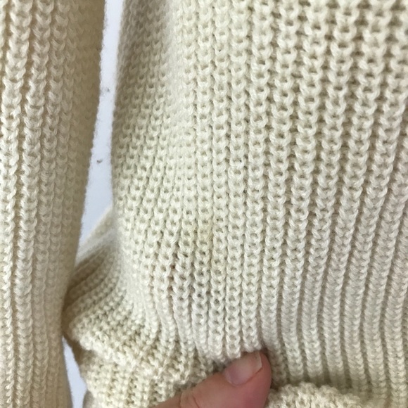 Karen Millen Chunky Knit Cream Wool Sweater Mockneck Turtleneck Capsule - Picture 8 of 8